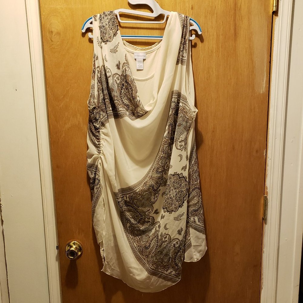 Soft Surroundings Paisley Chiffon Overlay Tank